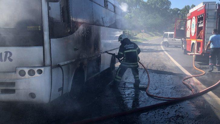 Tekirdağ’da işçi servisi yandı G3