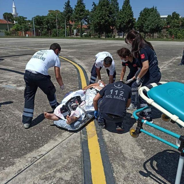 Aort hastası helikopter ambulans ile Ankara’ya sevk edildi