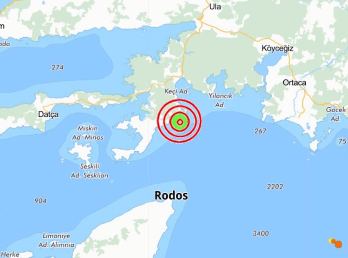 Son dakika: Muğla'nın Marmaris il&ccedil;esinde 5.2 b&uuml;y&uuml;kl&uuml;ğ&uuml;nde deprem!