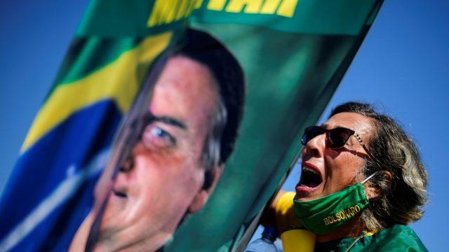 Bolsonaro yanlısı protestolardan bir fotoğraf