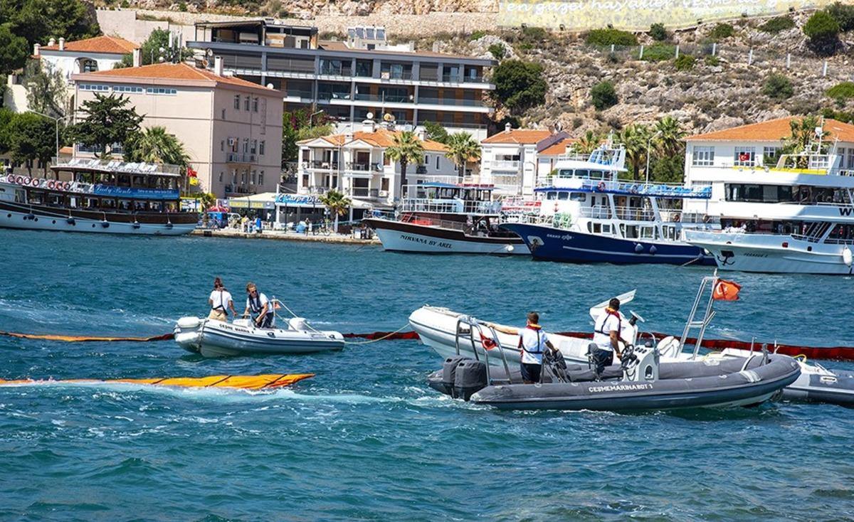 &Ccedil;eşme Marina&rsquo;dan iki acil durum tatbikatı bir arada