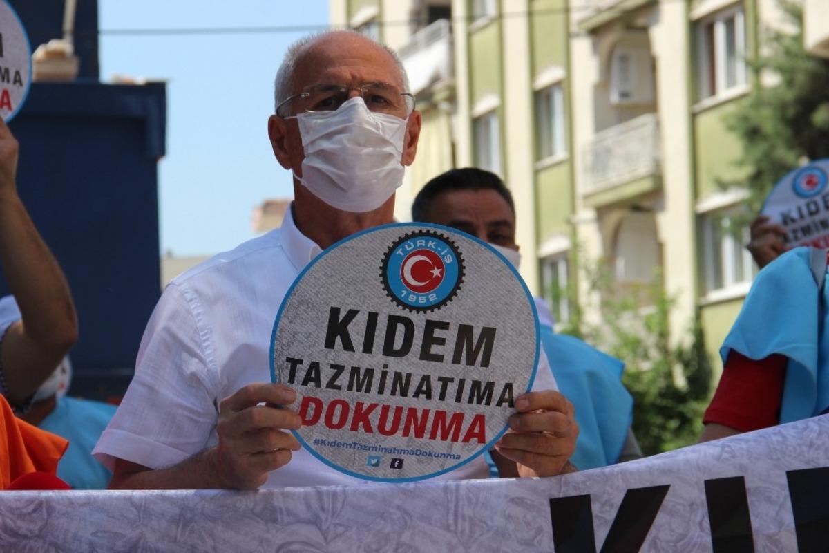 Aydın&rsquo;da sendikalardan &lsquo;Kıdem tazminatına dokunma&rsquo; eylemi