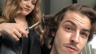 Miray Daner rol arkadaşı Boran Kuzum'un saçlarını tıraş etti