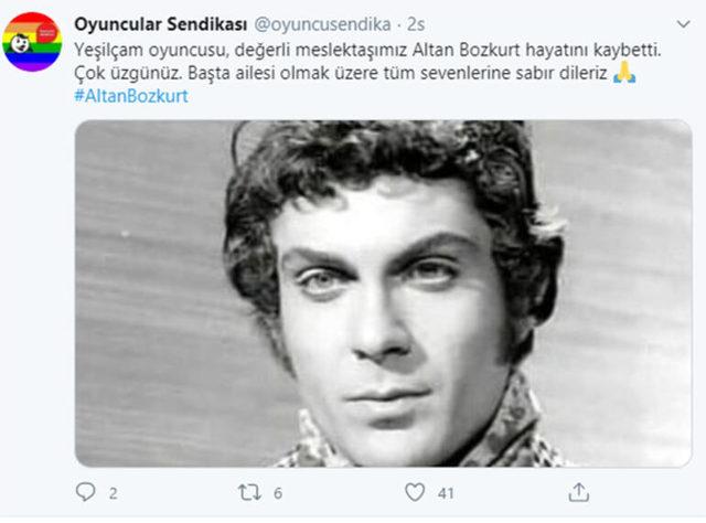 Yeşilçam'ın usta oyuncusu Altan Bozkurt hayatını kaybetti