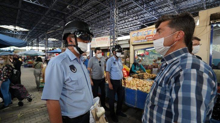 Isparta’da zabıtalar vatandaşların ateşlerini termal ısı ölçer kask ile ölçüyor G3