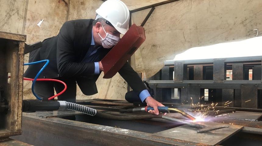 Başkan kaynak yaptı