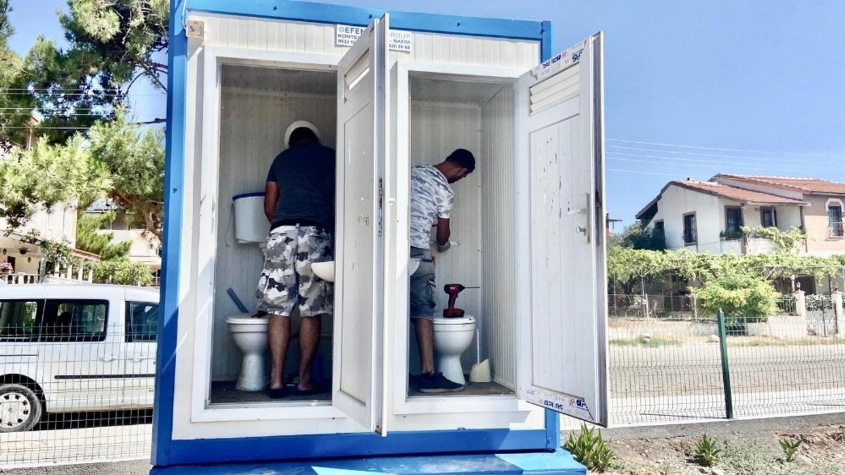 Didim&rsquo;deki duş ve soyunma kabinleri tahrip edildi