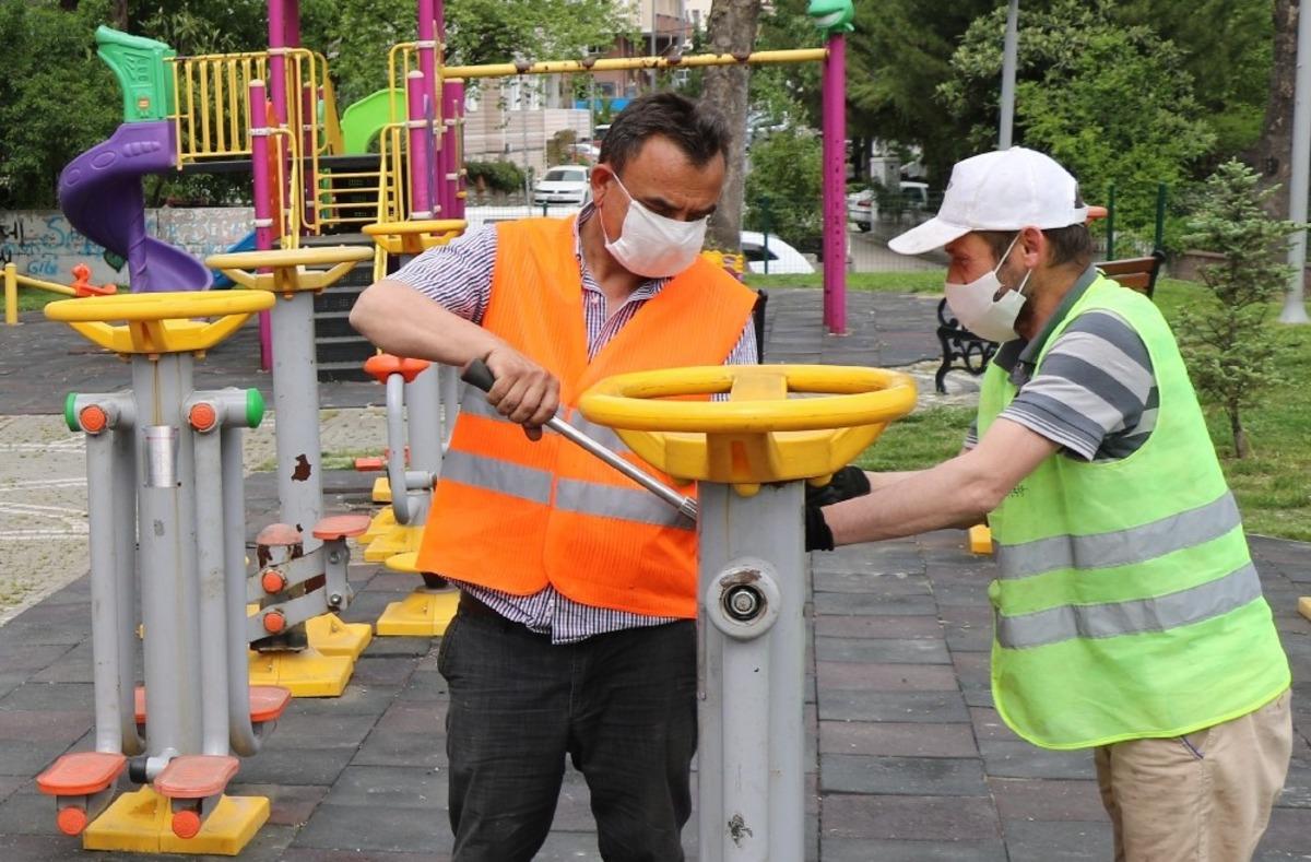Safranbolu&rsquo;da park ve bah&ccedil;elerde onarım &ccedil;alışması