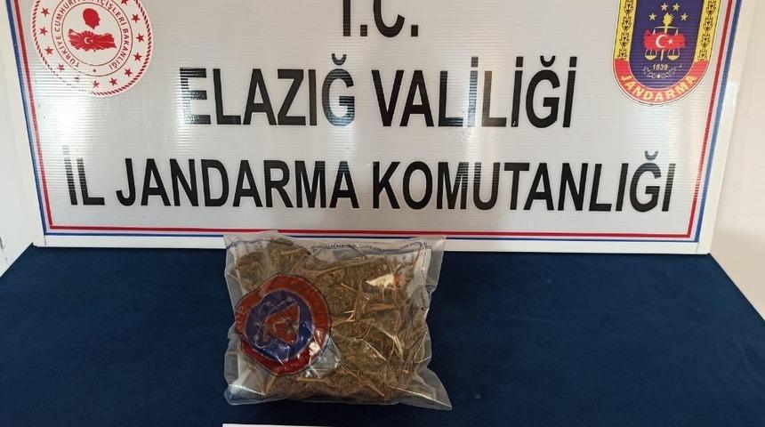 Yolcunun çantasından yarım kilo esrar çıktı