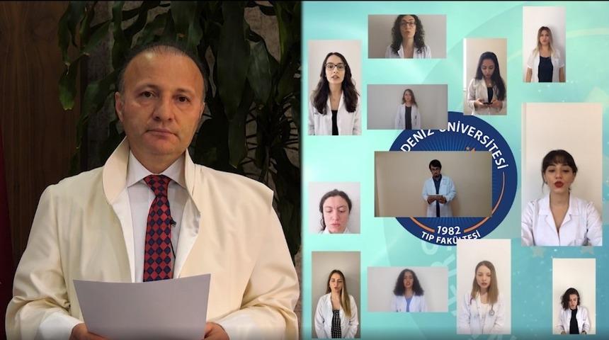 Tıp Fak&uuml;ltesi &ouml;ğrencileri video konferansla Hipokrat yemini etti