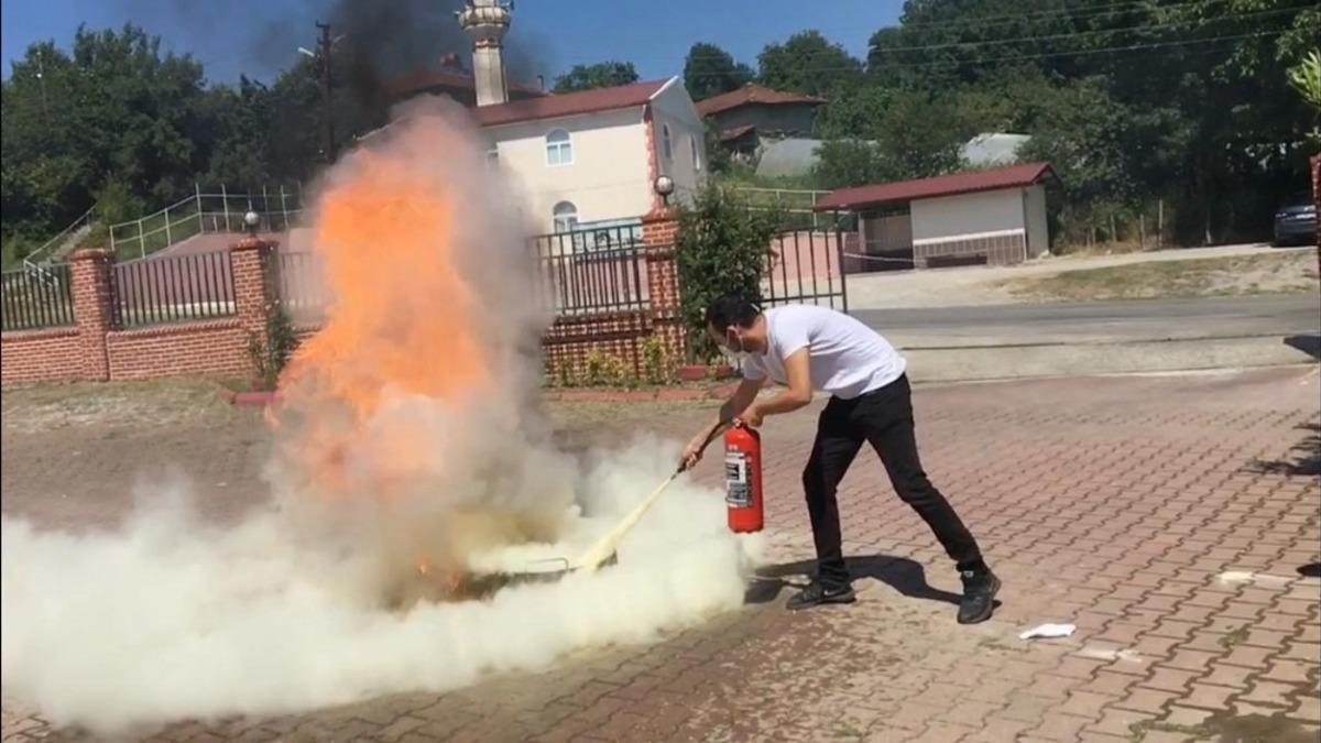 Basın mensuplarına yangınla m&uuml;cadele eğitimi