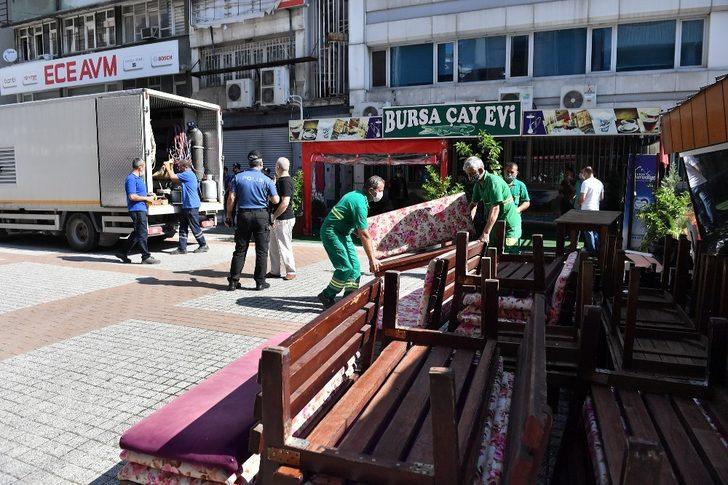 Osmangazi’de yaya yoluna kurulan çay ocağı kaldırıldı G1