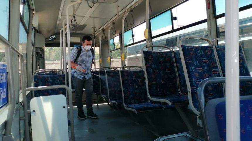 Şehiri&ccedil;i minib&uuml;sler dezenfekte edildi