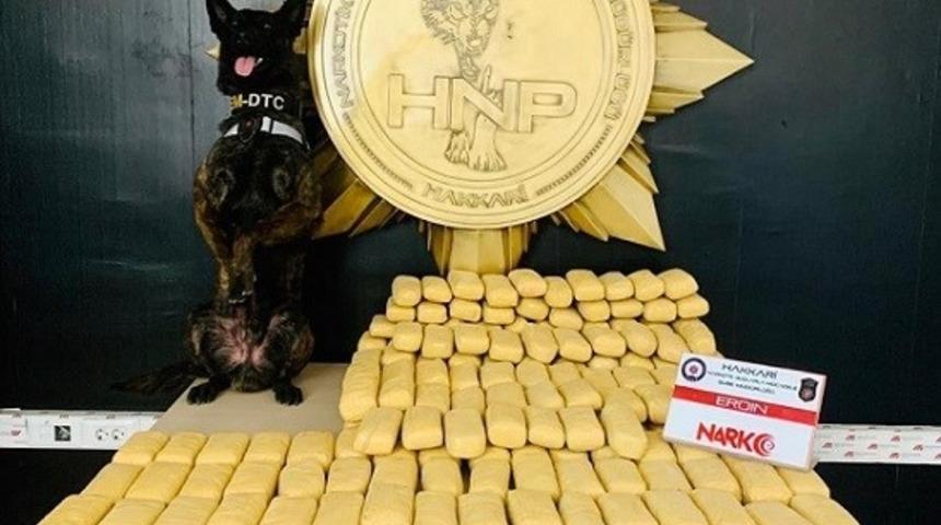 Hakkari&rsquo;de 104 kilo 200 gram eroin ele ge&ccedil;irildi