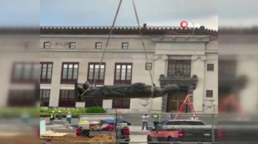 ABD'de Kristof Kolomb'un heykeli isminin verildiği şehirden kaldırıldı