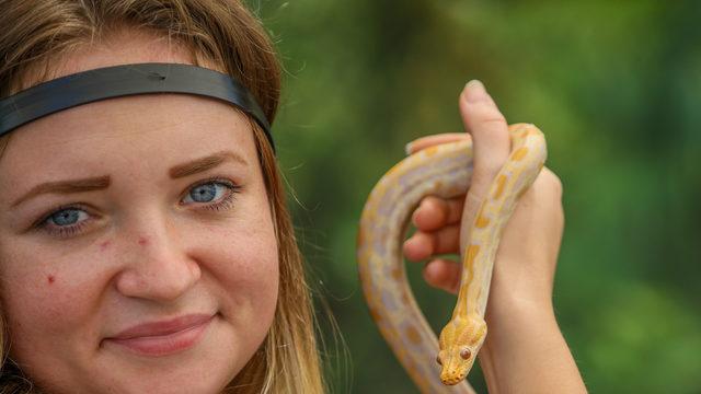 Albino piton yavrusu, Antalya Akvaryum'un maskotu oldu
