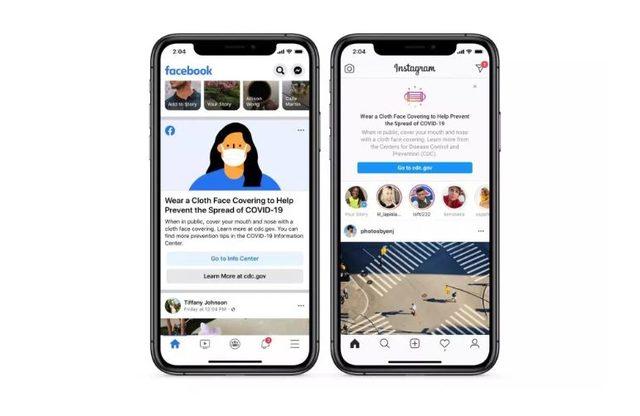 Instagram ve Facebook maske uyarısı