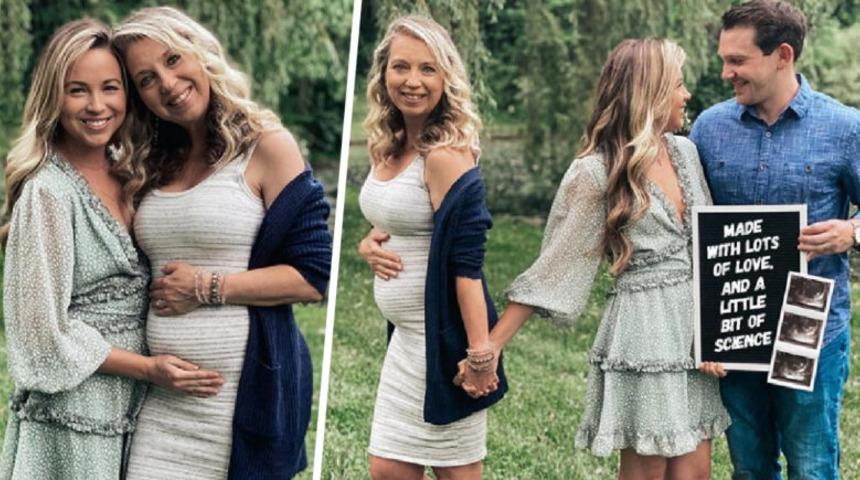 51 yaşındaki büyükanne kızının bebeğini taşıyor