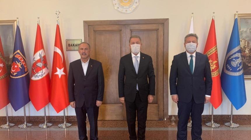 Başkan Palancıoğlu, Bakan Akar&rsquo;ı ziyaret etti