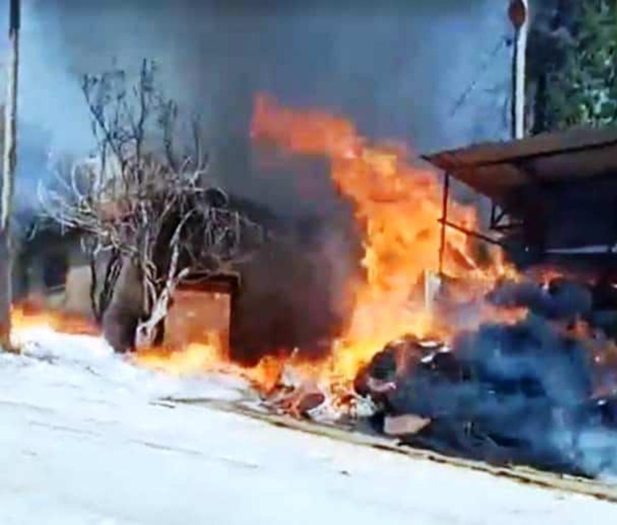 Aydın&rsquo;daki yangında bir ev kullanılmaz hale geldi, 20 koyun telef oldu