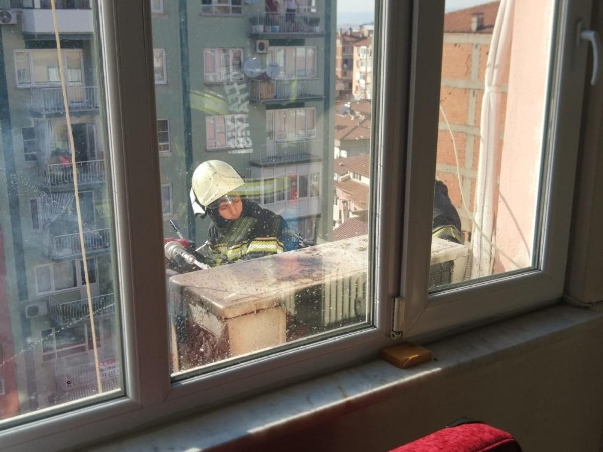 Klima motorundan y&uuml;kselen alev paniğe neden oldu