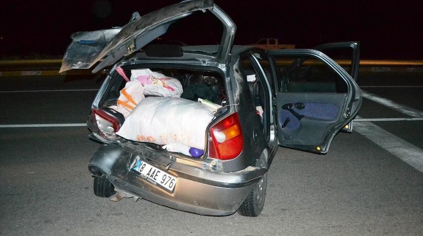 Konya’da iki otomobilin çarpıştığı kaza ucuz atlatıldı