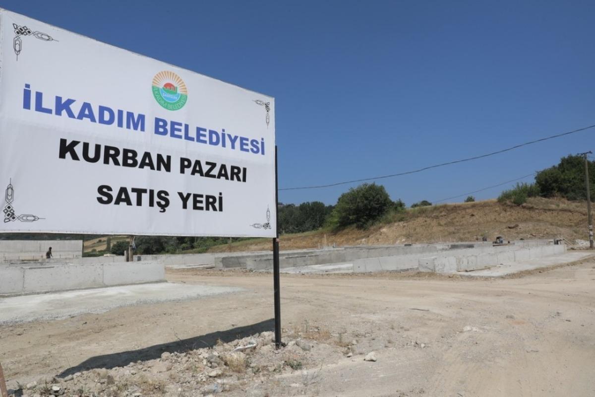 İlkadım&rsquo;da hijyenik modern kurban pazar yeri hazırlıkları devam ediyor