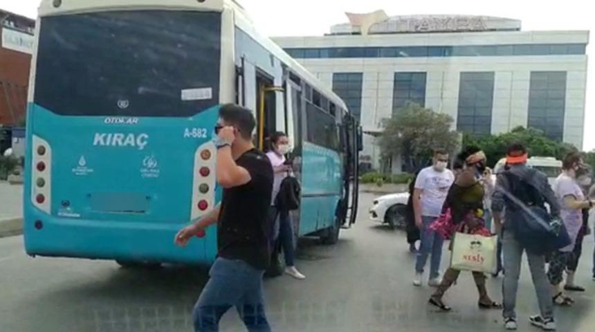 Uygulamadan kaçan otobüsten 40 yolcu çıktı