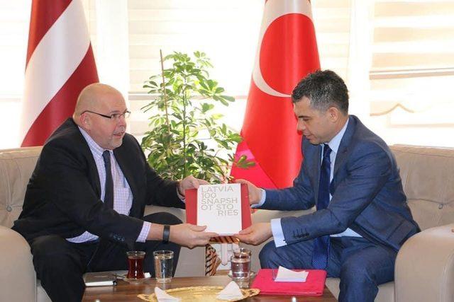 Letonya Ankara Büyükelçisi, SANKON genel merkezini ziyaret etti