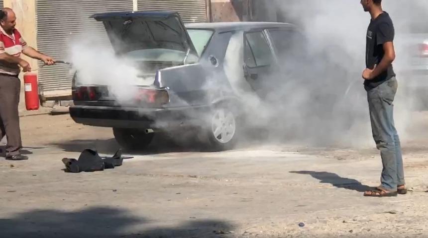 Aracın yakıt tankı sıcaktan bomba gibi patladı