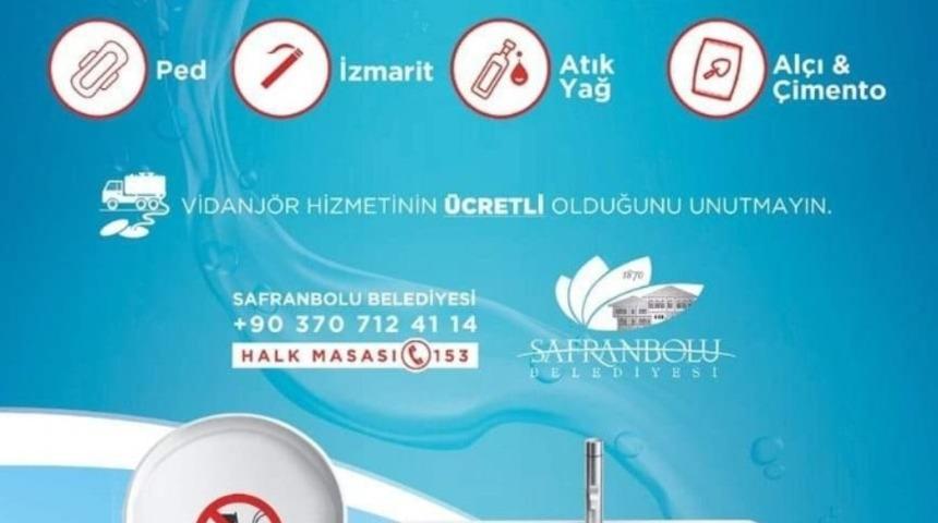 Safranbolu Belediyesinden kanalizasyon atık uyarısı