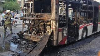 İzmir’de faciaya ramak kala! Halk otobüsü alev topuna döndü