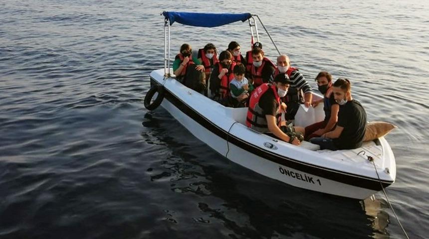 Fiber teknede 11 düzensiz göçmen kurtarıldı