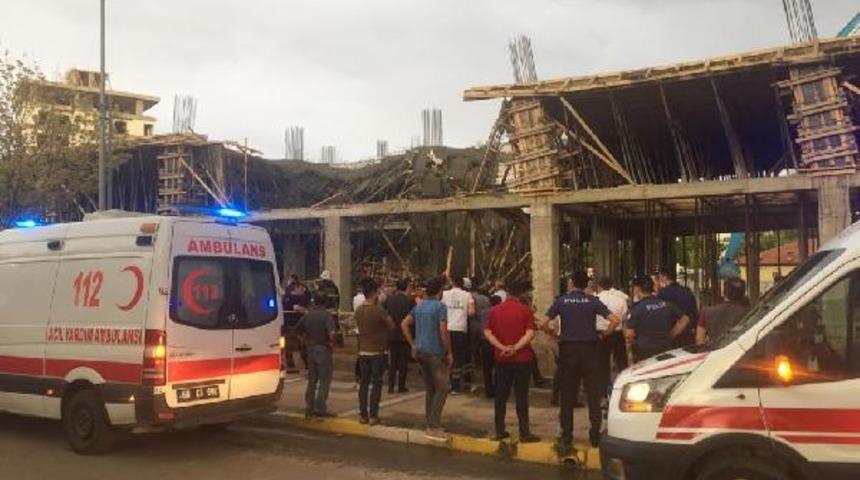 Beton dökülen inşaatta çökme: 2 işçi yaralandı