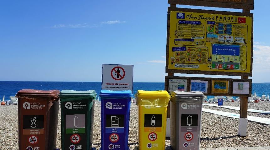 Sahillere atık kutuları yerleştirildi