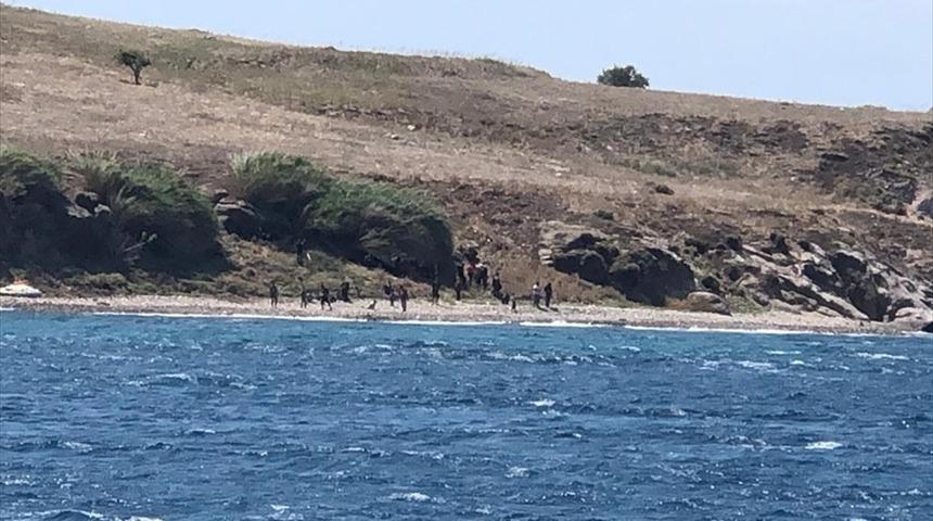 Ayvalık a&ccedil;ıklarında T&uuml;rk kara sularına itilen 57 sığınmacı kurtarıldı