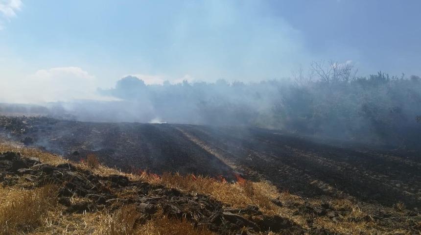 Manyas&rsquo;ta anız yangını korkuttu