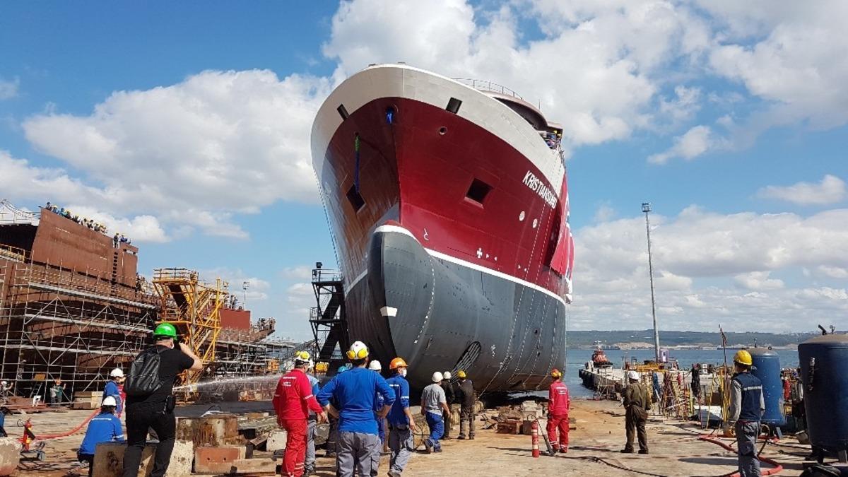 Norve&ccedil; i&ccedil;in inşa edilen gemi denize indirildi