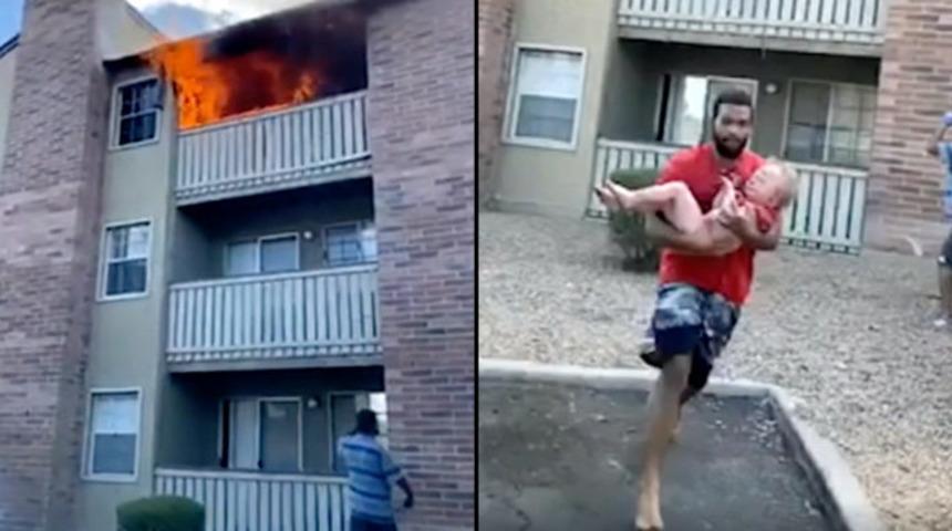 ABD'li futbolcu Phillip Blanks, 3. kattan düşen çocuğu yakaladı!