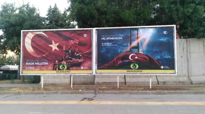 Bağlar Belediyesi 15 Temmuz destanını billboardlara yansıttı