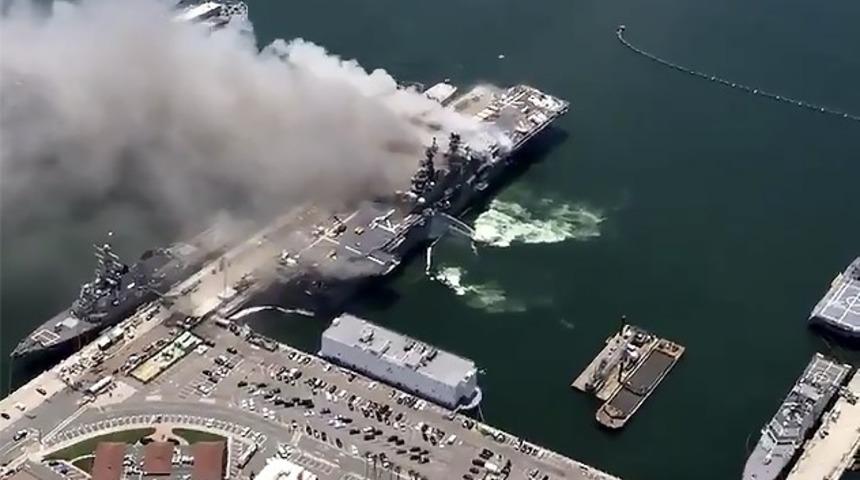 ABD'de savaş gemisinde yangın: 21 yaralı