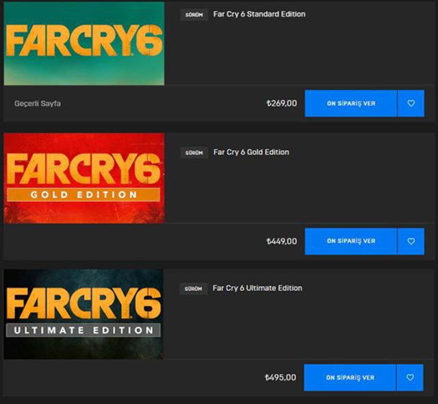 Far Cry 6 fiyatları