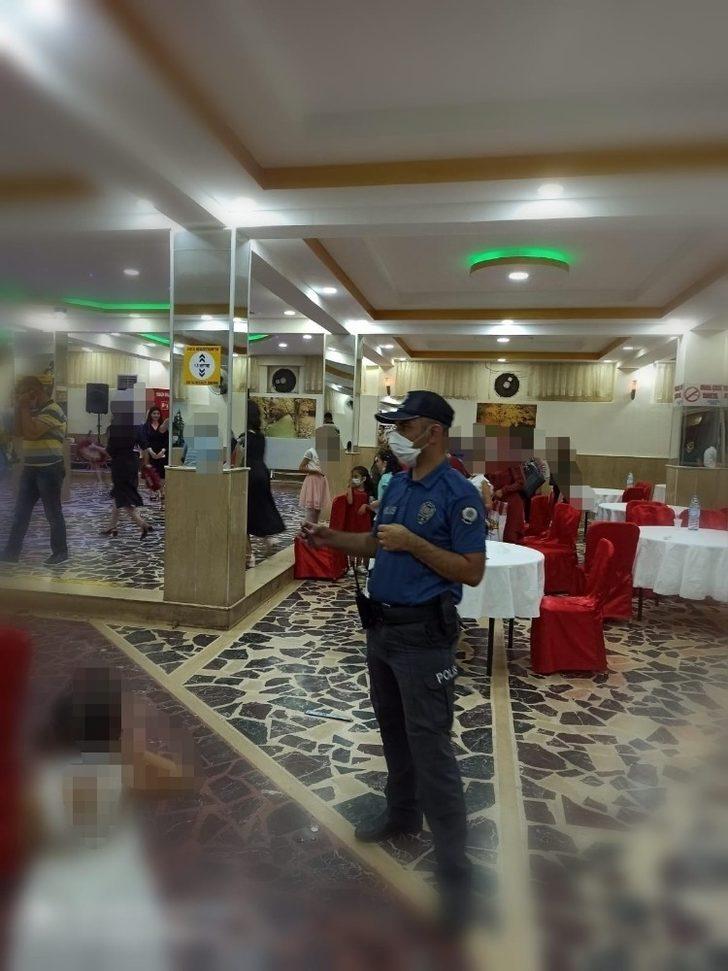 Nizip polisinden düğün salonlarında korona virüs denetimi G3