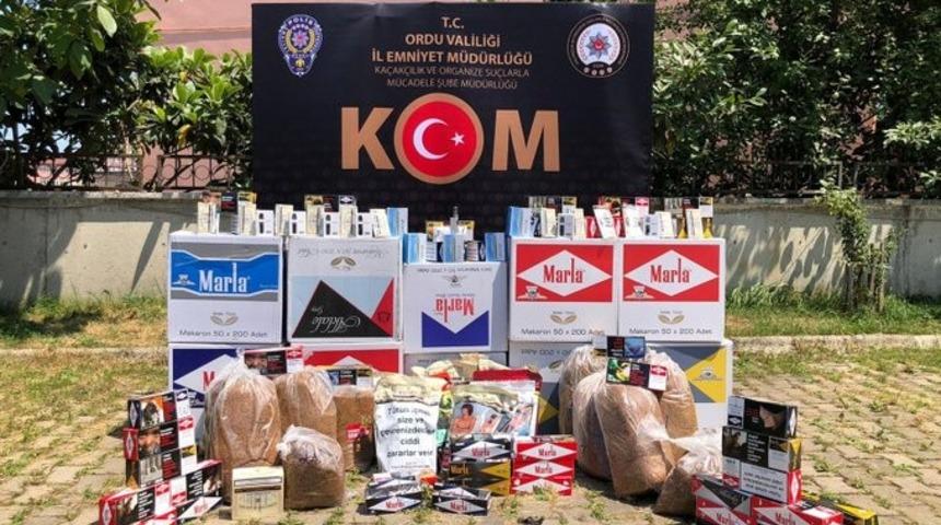 Piyasa değeri 45 bin lira olan ka&ccedil;ak sigara ele ge&ccedil;irildi
