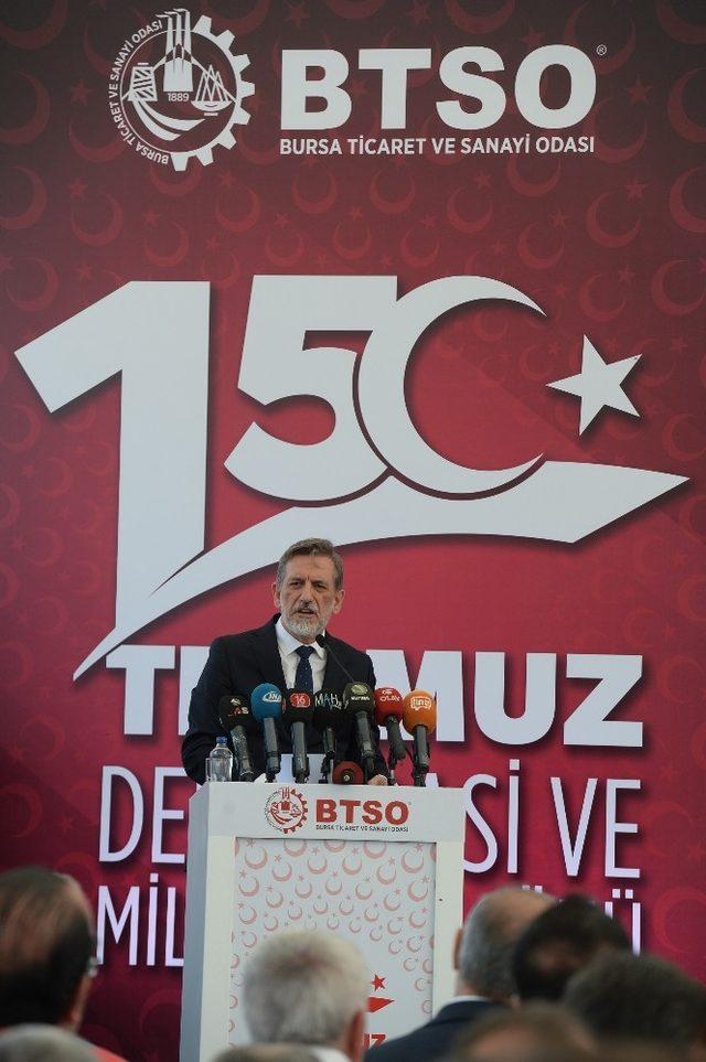 BTSO Yönetim Kurulu Başkanı İbrahim Burkay: “15 Temmuz milletimizin hür iradesine zincir vurulamayacağını dünyaya ilan ettiği gündür”