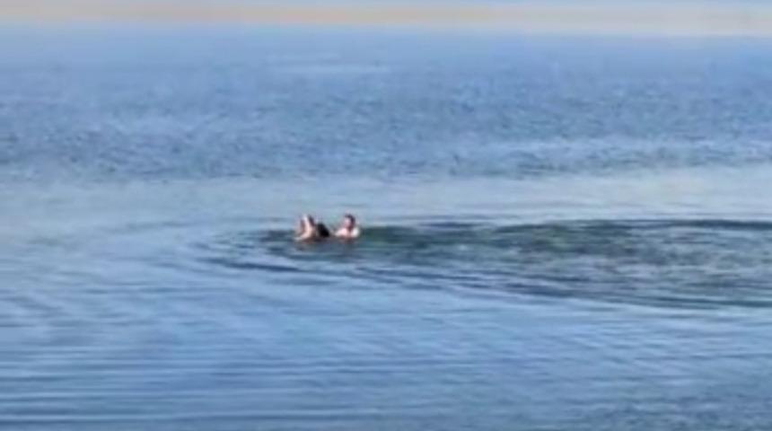 Feribot kaptanı, boğulmak üzere olan şahsı kurtardı