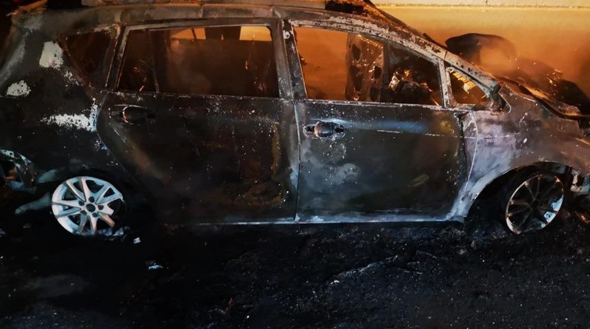 Park halindeki ara&ccedil; cayır cayır yandı