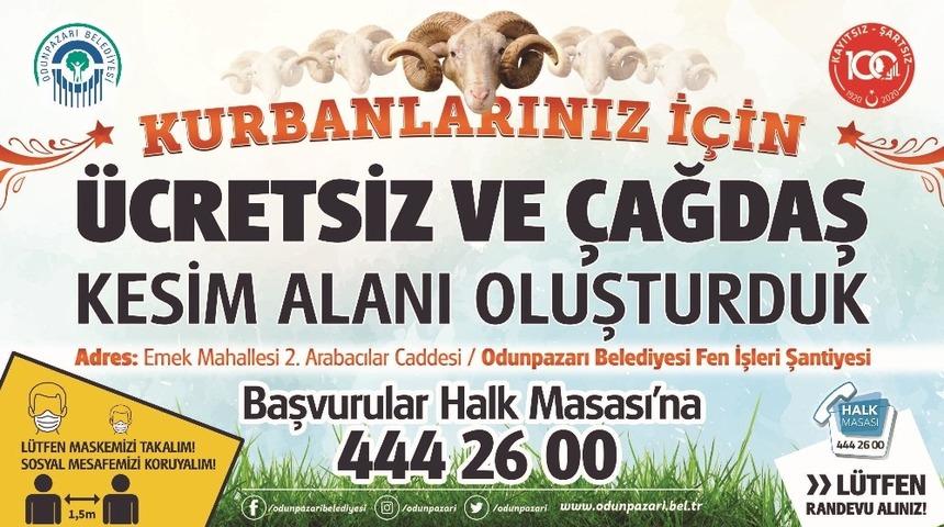 Odunpazarı Belediyesi’nden ücretsiz kurban kesim hizmeti