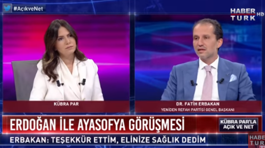 Fatih Erbakan'dan Cumhurbaşkanı Erdoğan'a Ayasofya telefonu