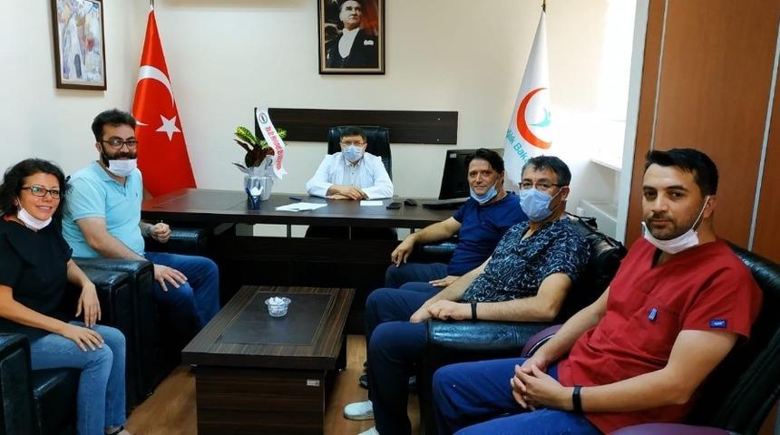 Edremit Devlet Hastanesinde yeni atanan yönetime ziyaret
